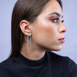 Brinco de Strass e Cristal Dourado