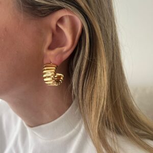 Brinco Argola Friso Dourado